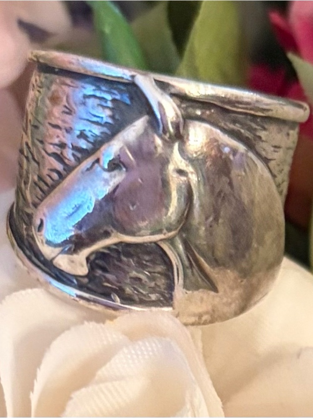 Rare Vintage Silpada Sterling Silver Equestrian Horse Head Ring R1460 Size 6